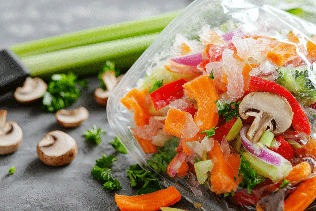 How to Make Mineral-Rich Vegetable Broth (Zero Waste Recipe) 4 Frozen Scraps in a Silicone freezer bag