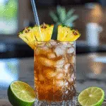 Brazilian apple cider vinegar drink with tropical ingredients