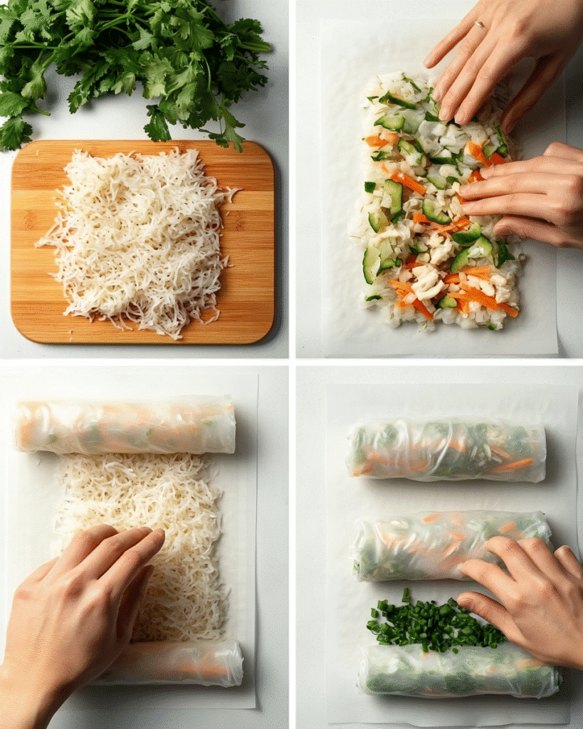 15 Crispy Air Fryer Rice Paper Recipes You’ll Love Instantly 3 Before and after comparison of rice paper in air fryer cooking